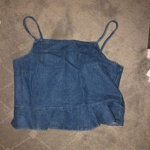 denim cropped top